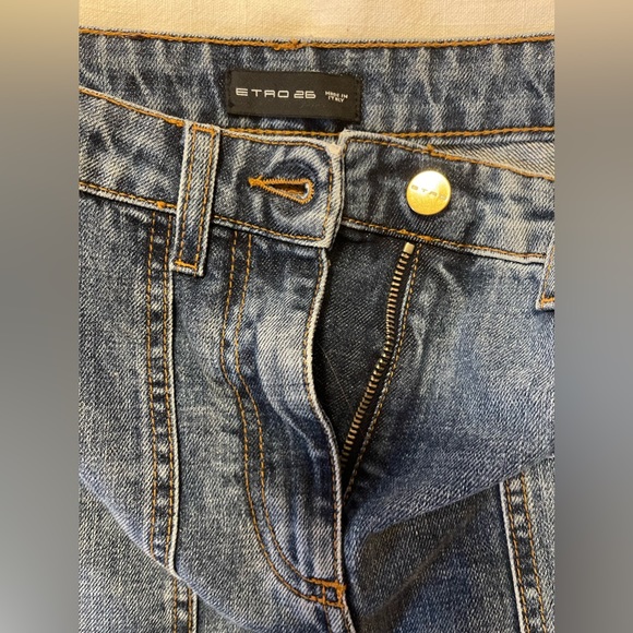 Vintage Italian Designer Etro high waisted jeans, cropped wide leg - Picture 10 of 10